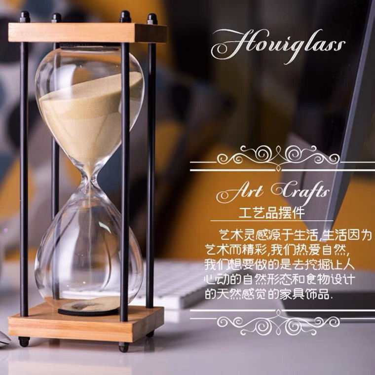 Simple Bamboo Wood Frame 30-Minute Timer Hourglass Home Decor Birthday Festival Business Travel Gift Souvenir