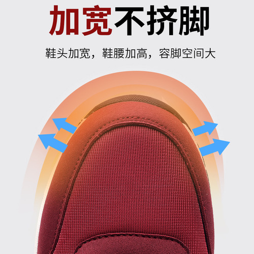 Anti-slip Autumn Women's and Men's Thick Warm Middle-Aged Healthy Walking Shoes Soft Sole Large Size Elderly Shoes A2088