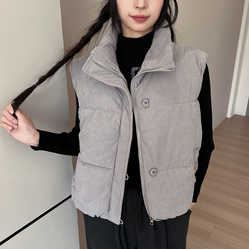 灯芯绒背心女2025秋冬季新款韩版短款宽松百搭马甲时尚马夹外套潮|undefined