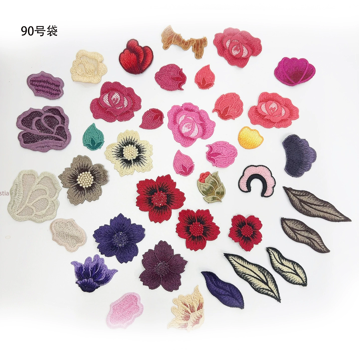 Безклеевая вышивка цветочного узора, популярная модная ткань из чистого полиэстера с цветком пиона и листьями, декоративный цветок «сделай сам»