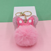 Plush cartoon keychain with bow, key bag, pendant