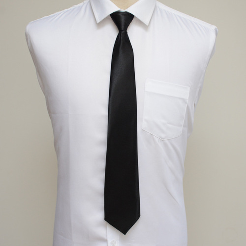Black Tie Men 8CM Zipper Lazy One-Pull 5CM Women's Slim Navy Blue Student Korean Version British Trend