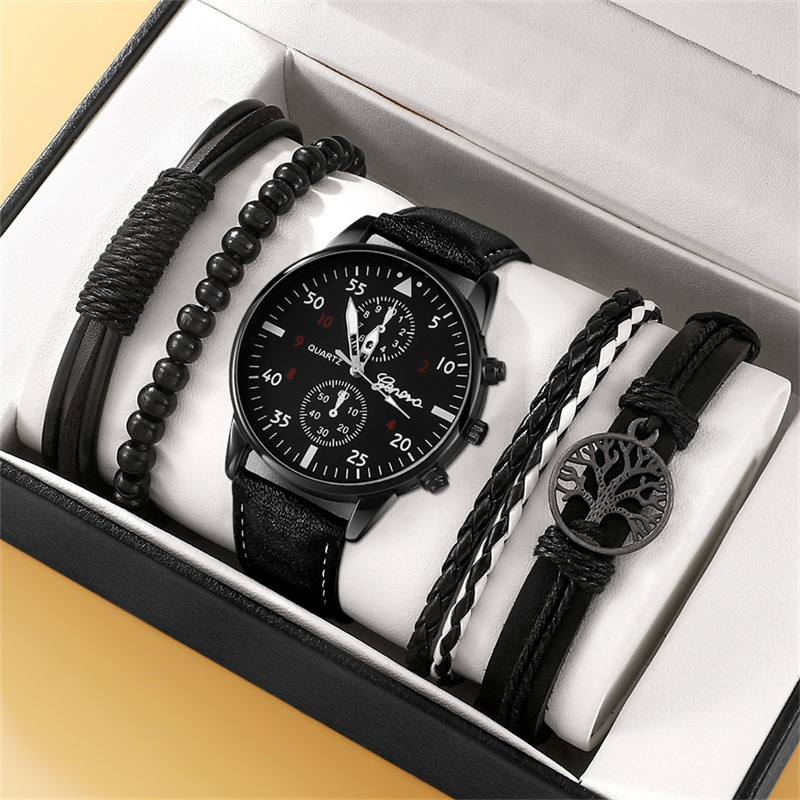 New Hot Selling Gift Bracelet 5-Piece Set Men's Quartz Watch_voghion.com