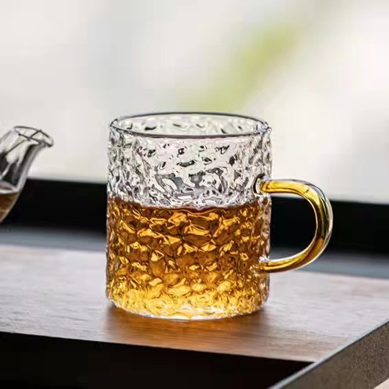 圍爐煮茶高硼硅玻璃杯加厚錘紋杯日式品茗杯功夫茶具小茶杯一件代
