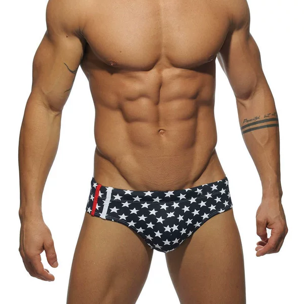 New Style Men's Triangle Swim Briefs, Sexy and Fashionable, Anti-Exposure, Printed, Professional Swimwear, Men's Briefs