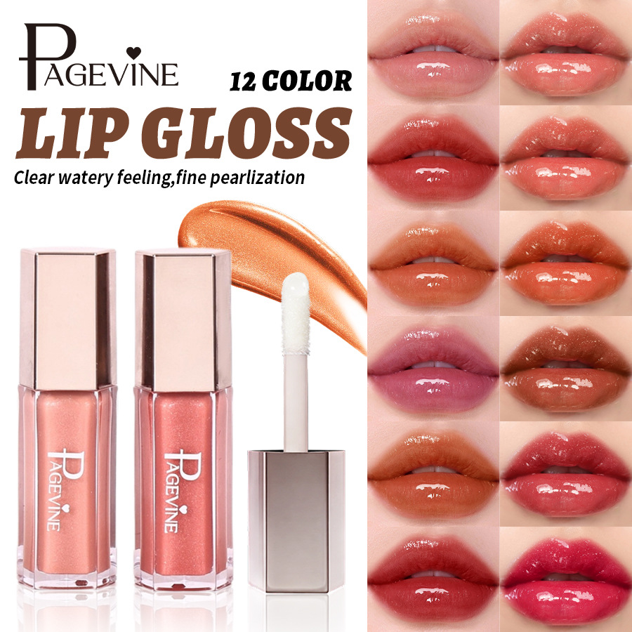Cross-border PAGE VINE nuevo esmalte de labios de flujo, esmalte de labios de color acuoso, lápiz labial caliente, lápiz labial de miel