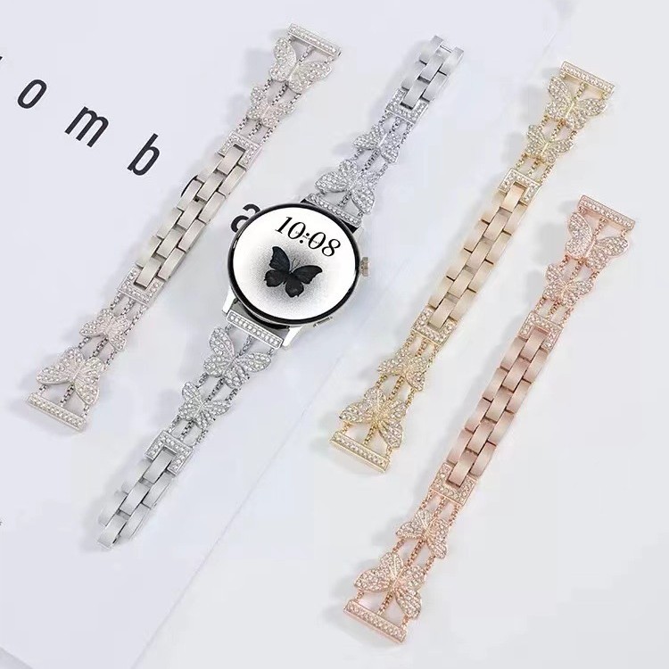 Suitable for Huawei Gt5/Gt3 Watch Watch3 Strap Metal Gt2 High-End Butterfly Chain Women's Model in Stock