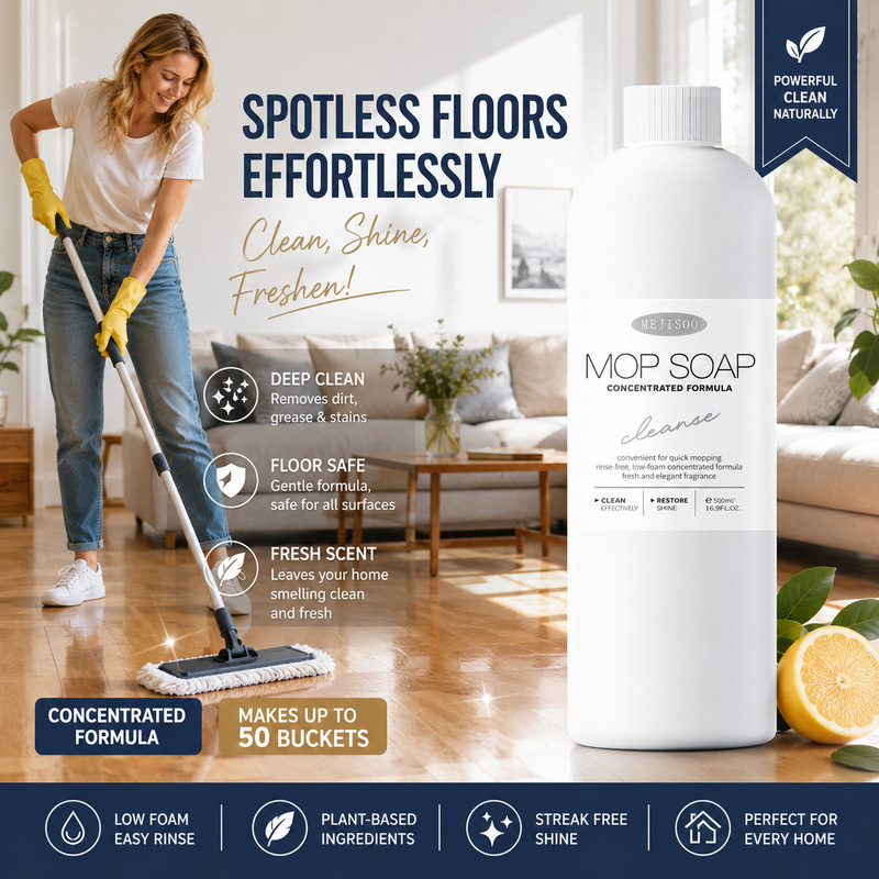 Cross-Border Mop Liquid Soap, Mop Cleaning Liquid, Floor Cleaning Solution, Removes Oil Stains, Quick-Drying, Leaves No Marks