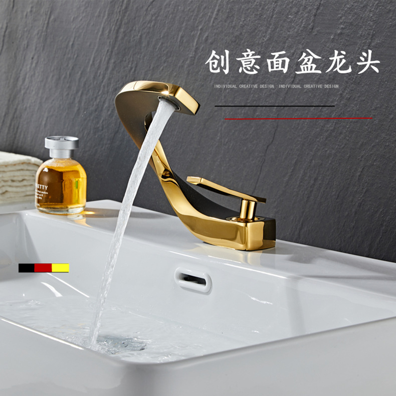 All-copper washbasin faucet, cold and hot water, bathroom washbasin, surface basin, countertop basin, washbasin, household faucet full figure