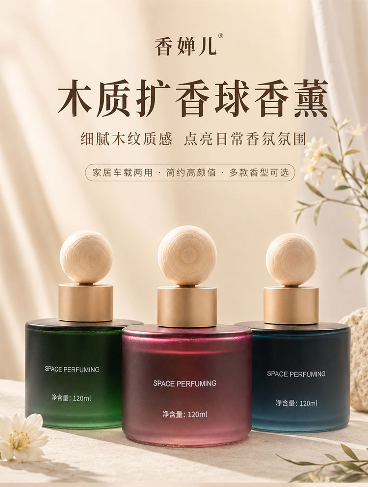 Car Air Freshener, Car Perfume, Planet-Shaped Wooden Stick, Light Fragrance, Liquid Fragrance, Home and Car Long-Lasting Scent