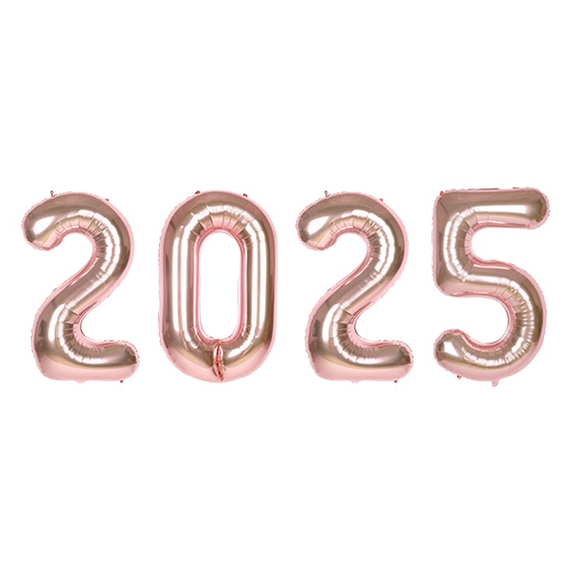 Globo digital 2025 traje de película de aluminio decoración de Año Nuevo 16 pulgadas 32 pulgadas 40 pulgadas combinación digital embalaje independiente