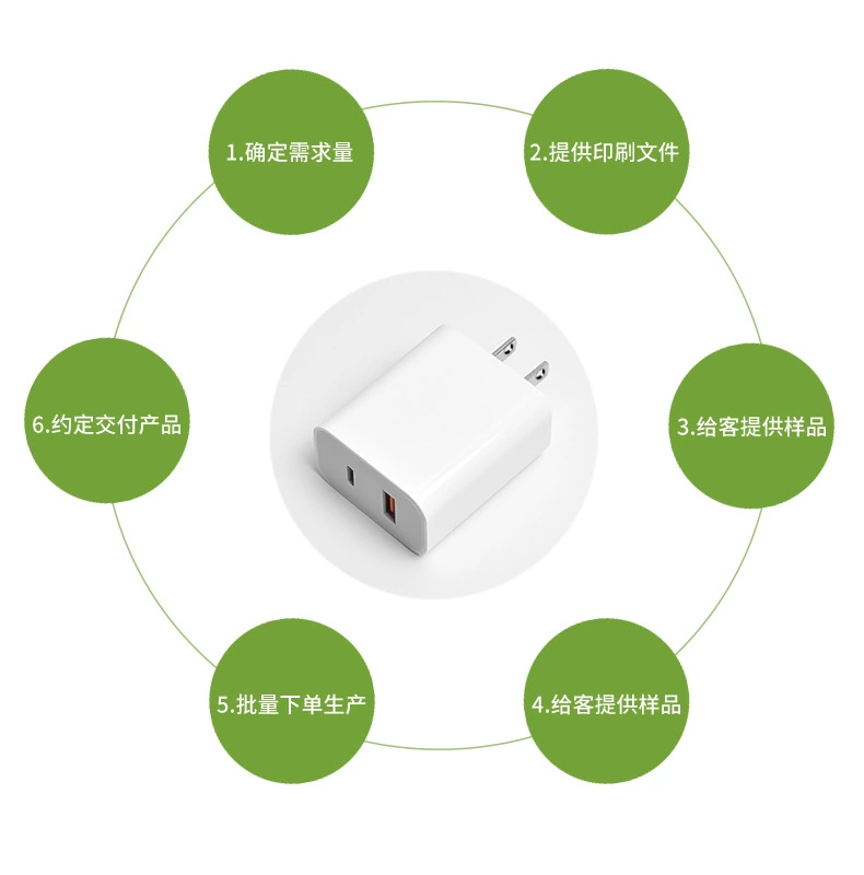 Зарядное устройство PD25W американский стандарт 25W двойной порт быстрая зарядка QC3.0+PD подходит для Apple Huawei Xiaomi