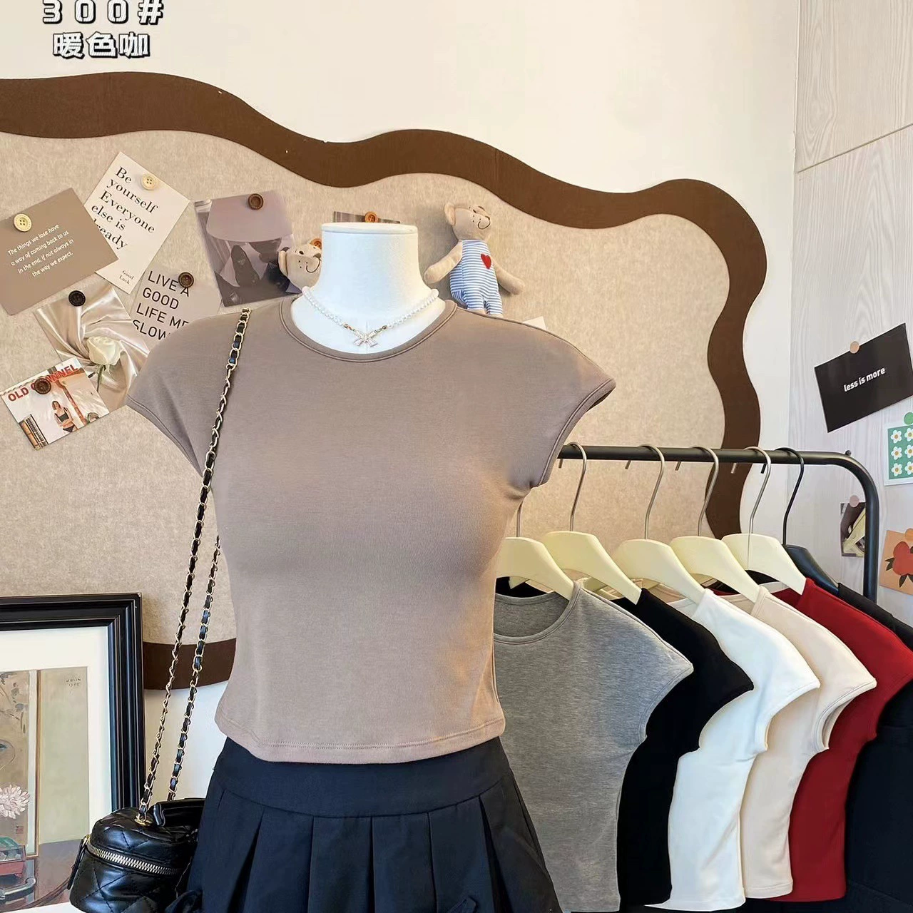 Плотная женская футболка с лоскутистыми плечами, slim внутри, круглый воротник, всё в одном, чашка дикий полёт рукавами, пупок, песочные формы