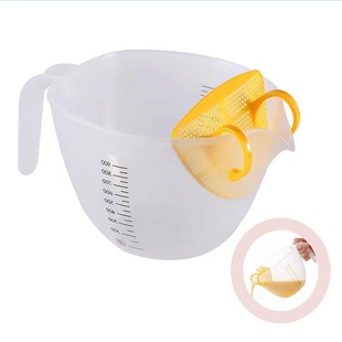 Egg filter bowl egg bowl measuring cup baking with scale egg filter rice washing machine mixing bowl with drainage nozzle