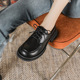 Thick soled loafers 2024 new single shoe British style women's shoes Spring lace up college JK shoes Women's small leather shoes