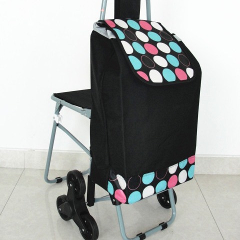 厂家直销带椅爬楼车 超市购物车 买菜车 便携手拉车