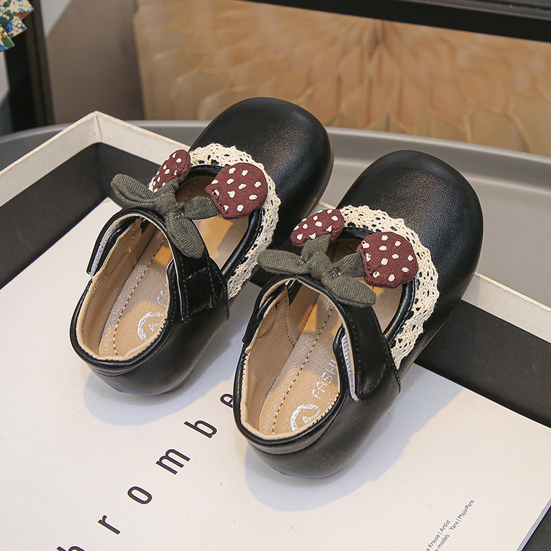 Zapatos de princesa de niñas de encaje zapatos de cuero 2026 nuevos niños Mary Zhenzhao boca simple zapatos de bebé zapatos de beans image 9