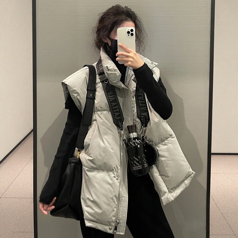 2025 Autumn and Winter New down Vest Women's Preppy Style European Style Vest Vest Popular Waistoutwear Top Jacket