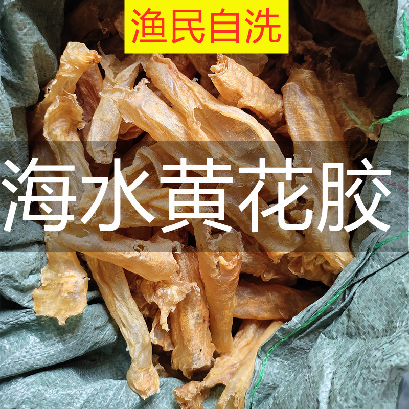 批發自曬花膠魚膠 海水黃花膠30頭/斤 深海北海膠500克孕婦産婦