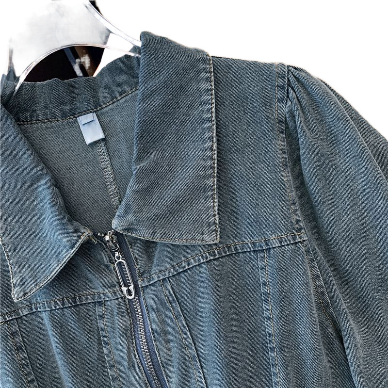 Retro denim dress with zipper