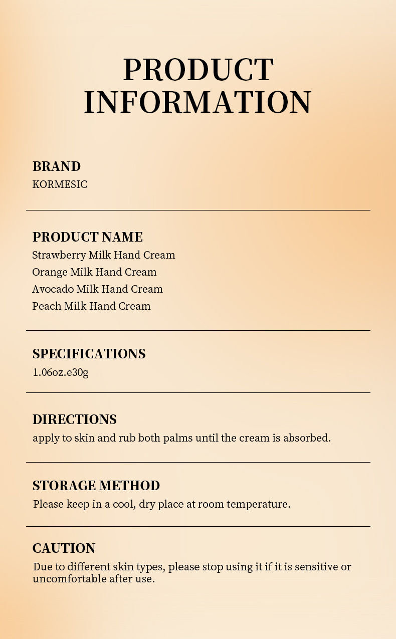 Crema mani al latte di frutta KORMESIC 30 g Crema mani idratante e nutriente_voghion.com