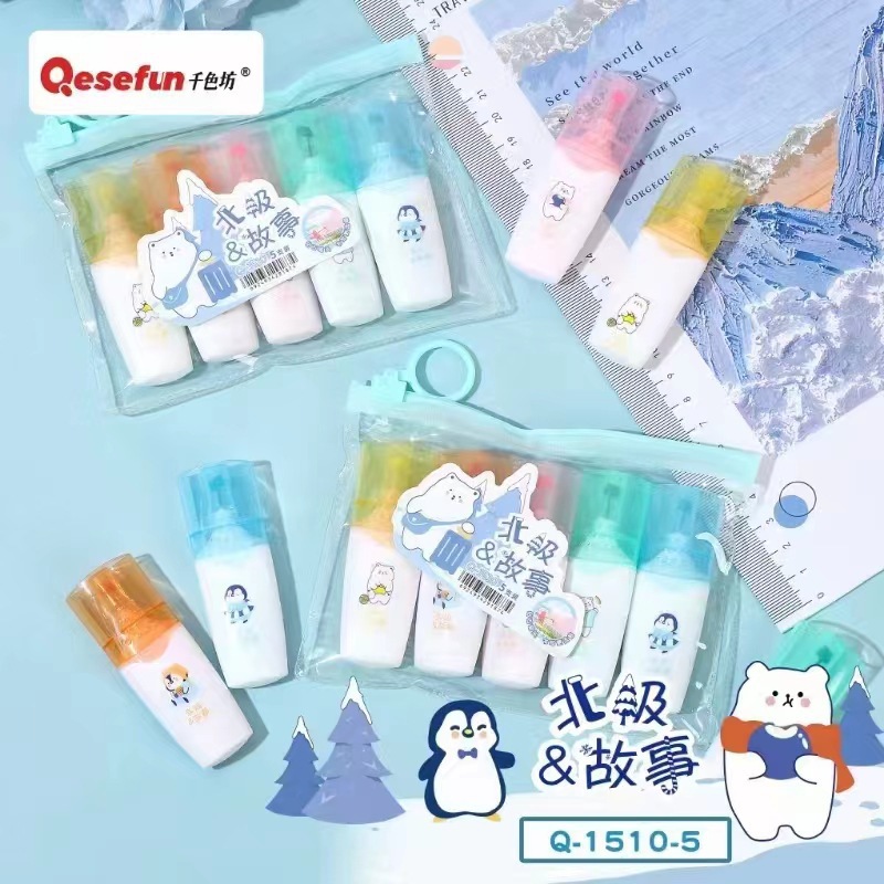 Dibujos animados resaltador mini helado resaltador pintura clave bolígrafo marcador bolígrafo de graffiti bolígrafo acuarela juego multicolor