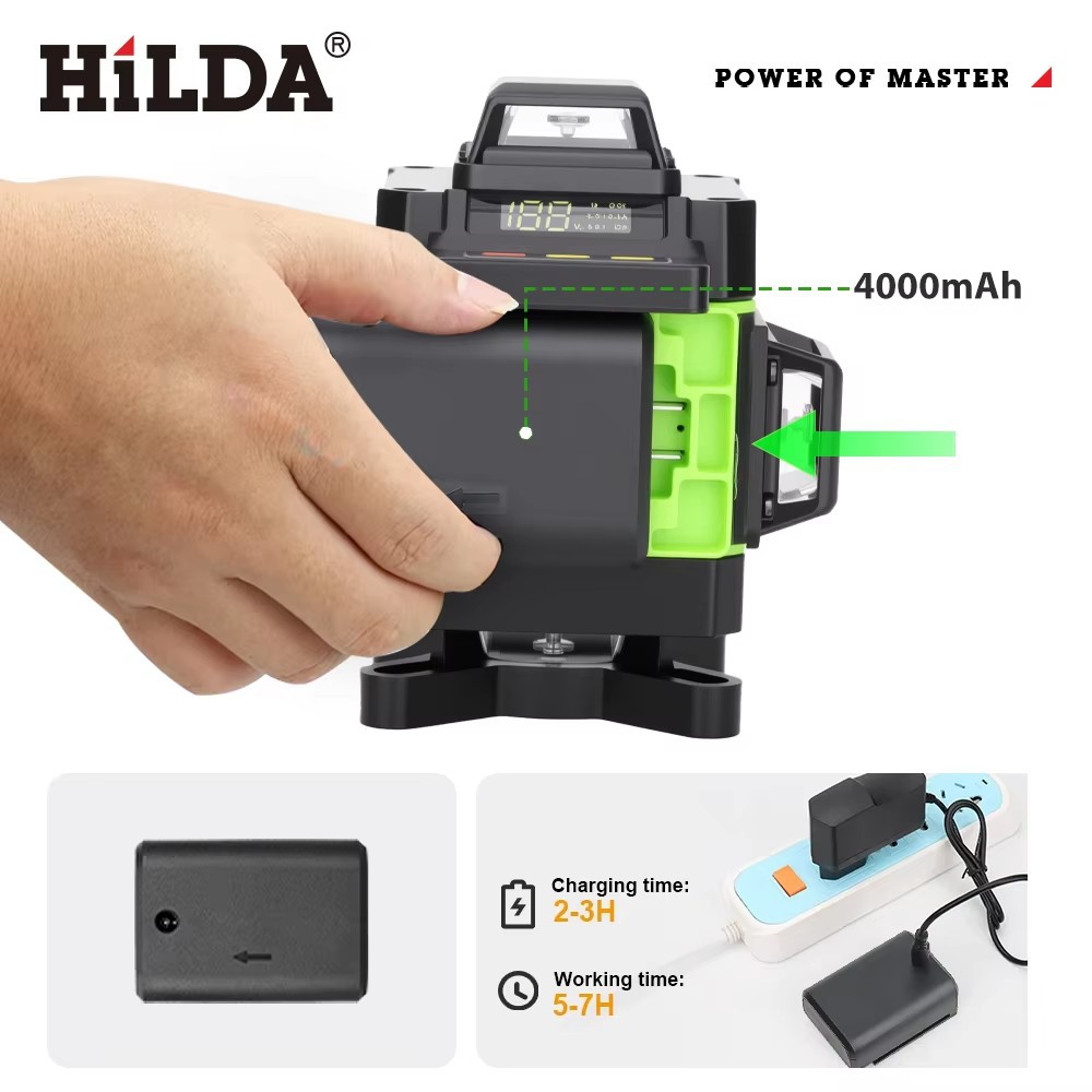 16 línea 4D nivel verde de alta precisión línea automática colocación piso azulejo piso etiqueta de la pared etiqueta nivel láser