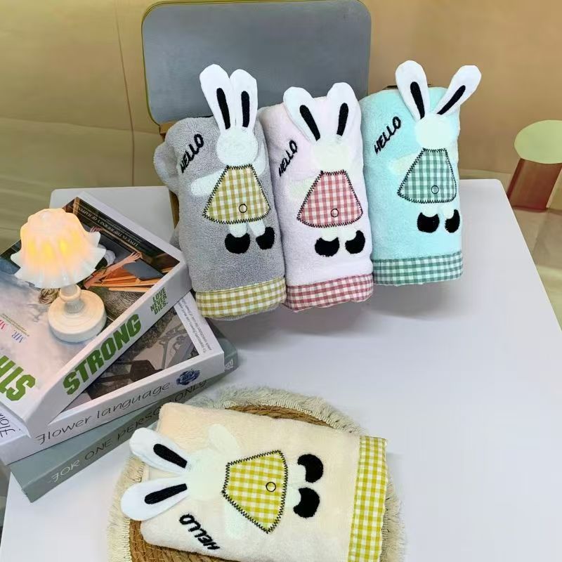 coral cartoon soft towel for home use