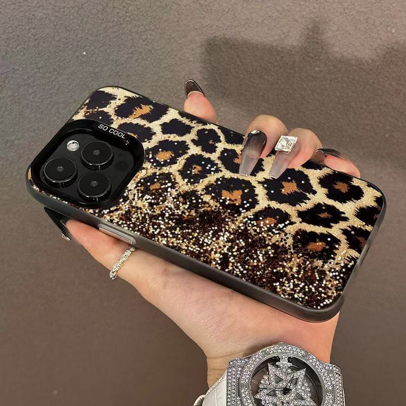 Estampado de leopardo para iPhone13promax/14 personalidad 15 funda para teléfono móvil de Apple 12pm/16 Europa y América 11 nuevo XR