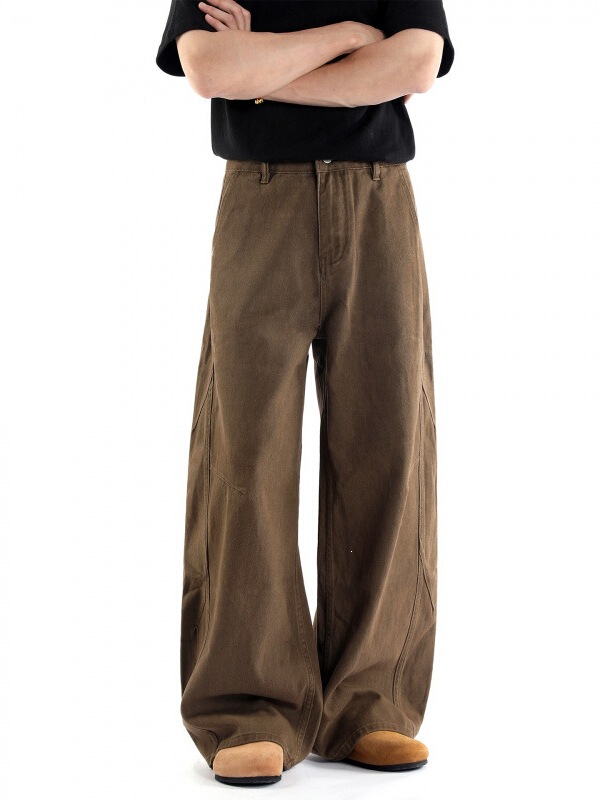 American-style khaki casual pants, brown vintage scythe jeans, unisex loose wide-leg pants, clea cross-border dropshipping American-style khaki casual pants, brown vintage scythe jeans, unisex loose wide-leg pants, clea cross-border dropshipping