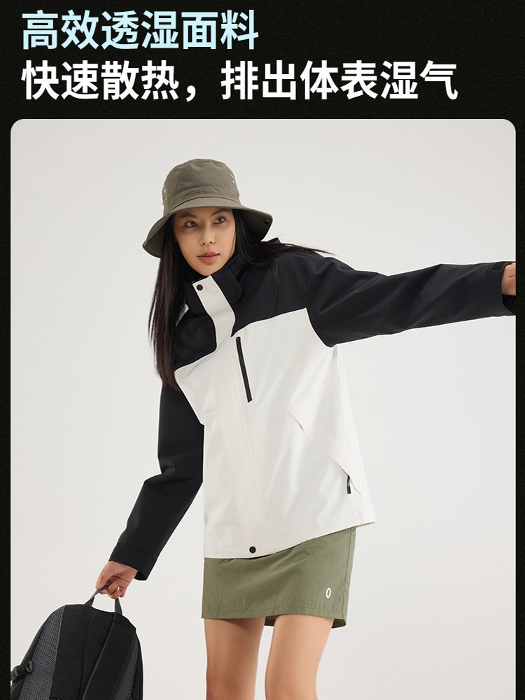 伯同風フルヒートシールアウトドアジャケット3in1、女性用取り外し可能防風防水、男性用登山服、ダウンジャケット