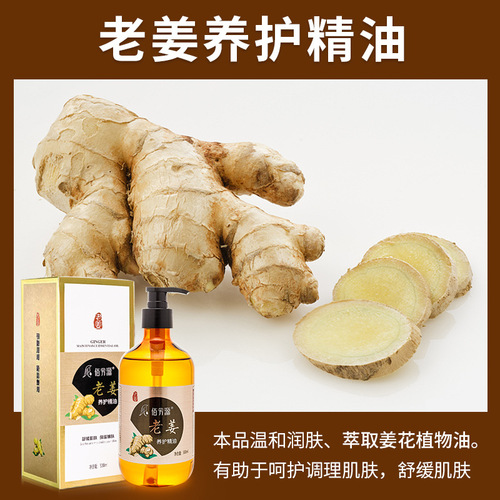 Ginger oil massage essential oil for whole body, shoulder, neck and face, open back and unblock meridians, mugwort oil, ginger heating scraping massage oil