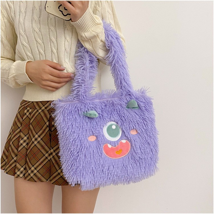 긴 머리 대형 휴대용 보라색