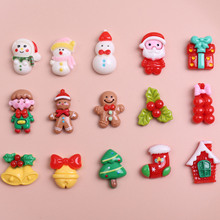 可爱卡通圣诞节套装树脂配饰 Diy发饰头饰发夹手机壳水杯贴片配件