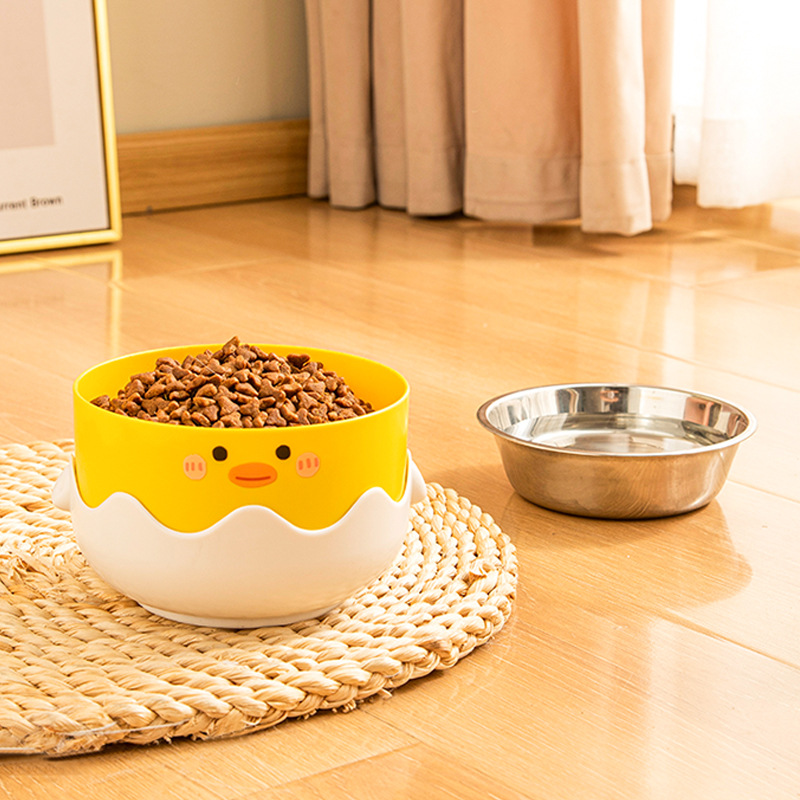 Tazón de comida para gatos de dibujos animados Tazón de comida para perros Tazón de comida Pato amarillo pequeño Tazón de gato anti-volcado Tazón de arroz para gatos Tazón de agua para perros Suministros para mascotas