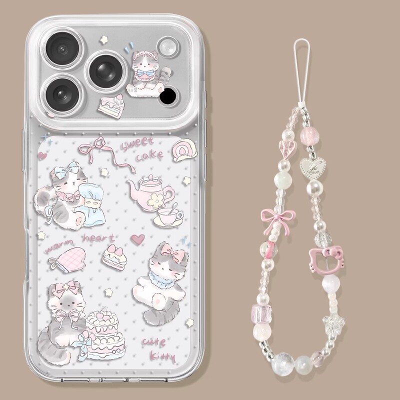 Cake Cat Phone Case Suitable for iPhone 17 Transparent 16Promax Apple 15 Soft 14 Cute 13 Female 12 Set Cake Cat Phone Case Suitable for iPhone 17 Transparent 16Promax Apple 15 Soft 14 Cute 13 Female 12 Set