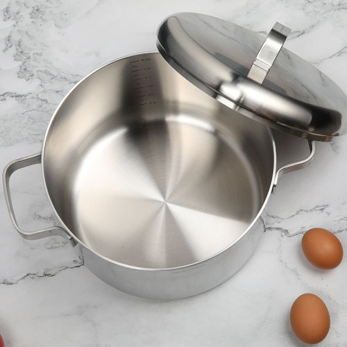 OQO304 stainless steel soup pot household thickened uncoated 24cm porridge pot electromagnetic gas stove stew pot
