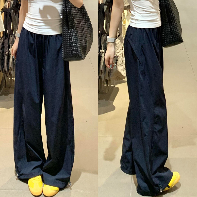 Navy Blue American-Style Sports Pants for Women, Casual Spring/Summer 2026 New Model, Petite High-Waisted Straight-Leg Quick-Dry Cargo Pants Navy Blue American-Style Sports Pants for Women, Casual Spring/Summer 2026 New Model, Petite High-Waisted Straight-Leg Quick-Dry Cargo Pants