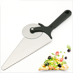 Factory Direct stainless steel pizza knife kitchen baking multi-function roller pizza shovel Pancake knife cake shovel