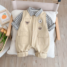 婴儿男宝宝衣服连体衣春装幼儿百天春款休闲韩版外出服春秋季爬服