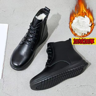 Winter Boots Women's fleece-lined Thickened Snow Boots Waterproof Non-Slip Round Toe Short Barrel Martin Boots Women's Side Zipper in stock