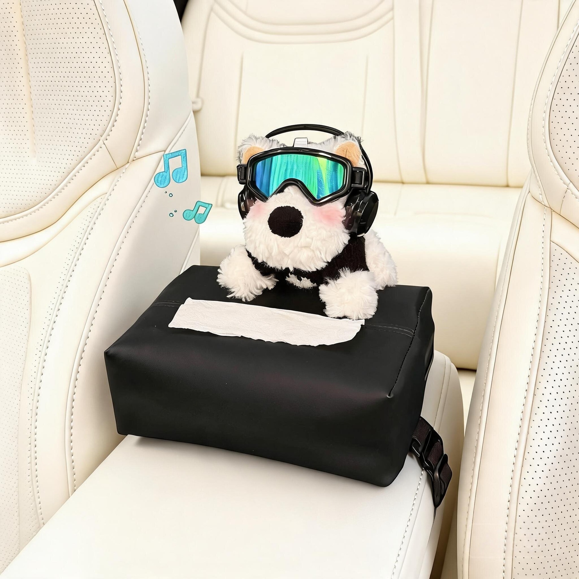 2026 New Model West Highland Car Tissue Box, Car Headrest Tissue Holder, Seat-Mounted Car Tissue Bag, Cute for Women