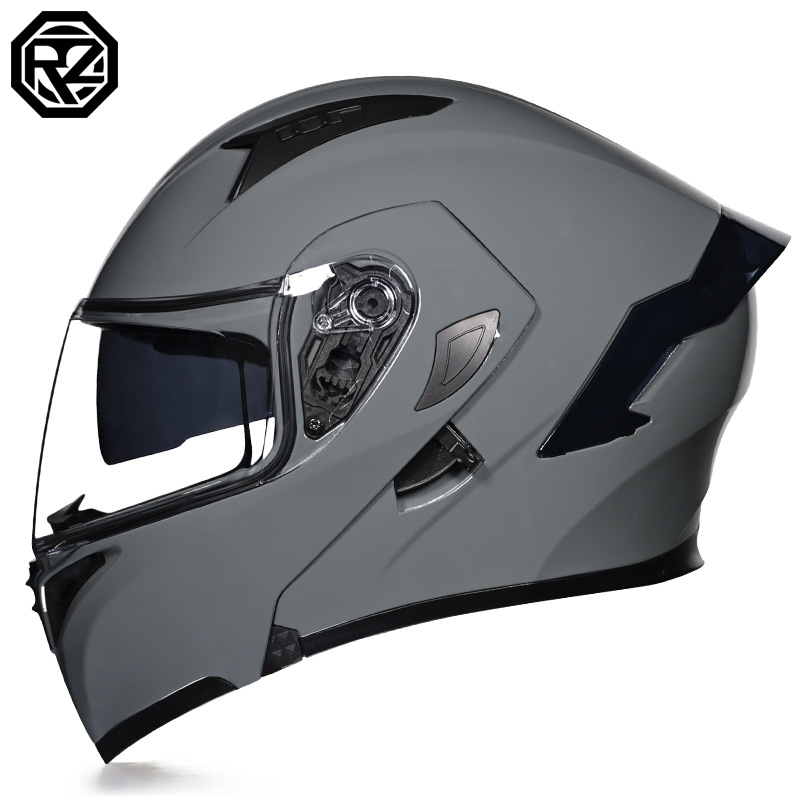 Orz casco de motocicleta hombres y mujeres casco de exposición Doble espejo cola de invierno media cubierta completa cuatro estaciones ranura Bluetooth certificación 3C
