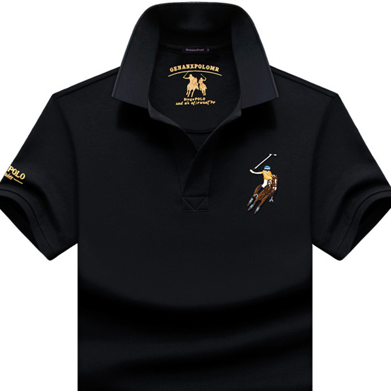 Authentic Polo Shirt Men's Short Sleeve T-Shirt Summer Half Sleeve Turn-Down Collar Loose Plus Size Men's Clothing T-Shirt