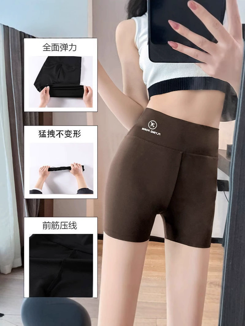 Шип, пояс, худые леггинсы, шелковистая защитная underwear для йоги, шорты, безопасные брюки