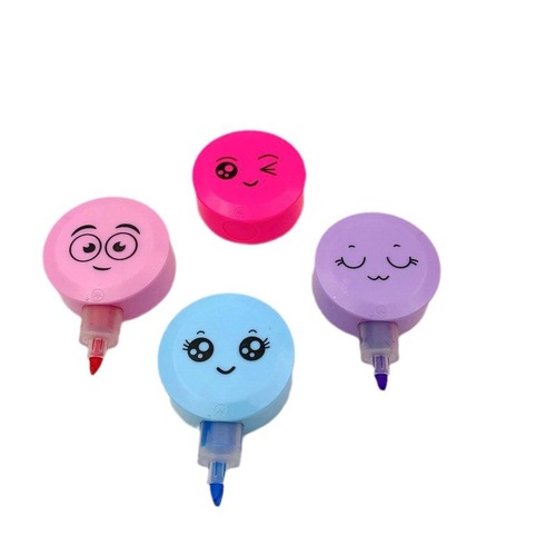 Changeable pen, pull-and-patch, grasp fruit color, Lunar New Year, festival, Valentine's Day, stack into a round-shaped set, integrated smiley face highlighter