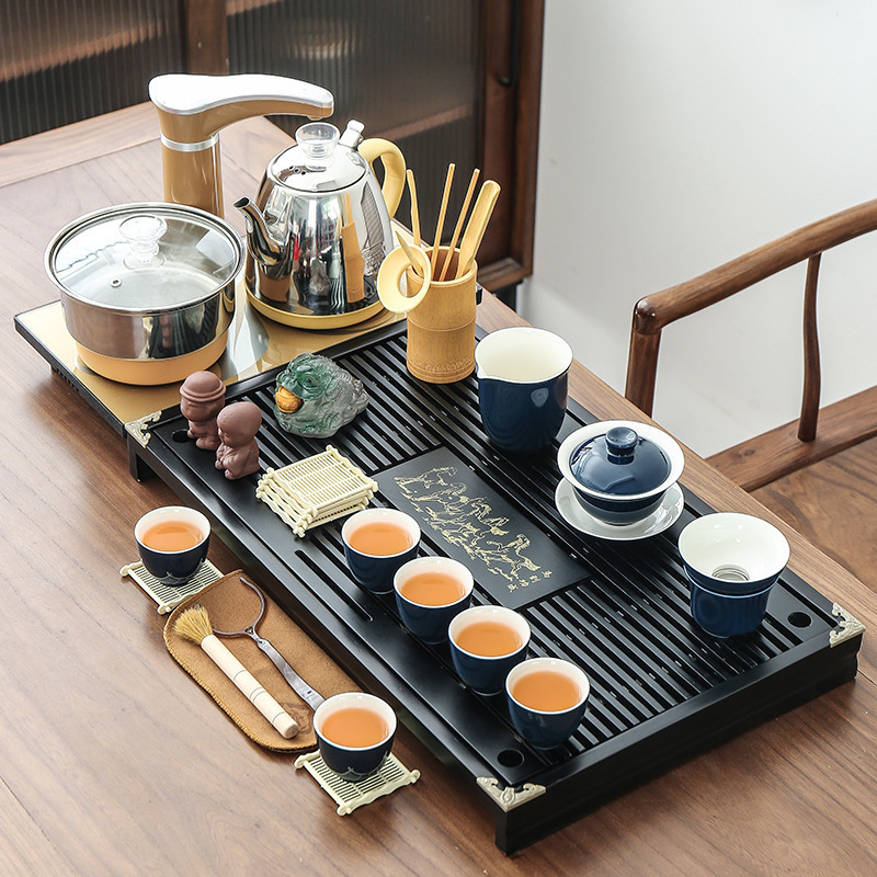 茶器セット家庭用全自動セット工夫茶杯紫砂茶道オフィス一体茶台実木茶盤|undefined