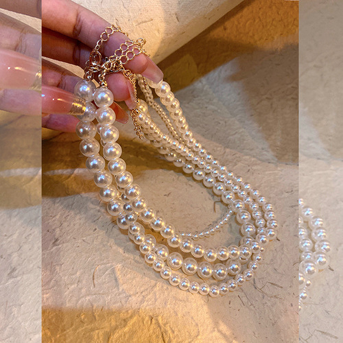 Shijia Pearl necklace, female personality, temperament, niche sweater chain, atmosphere,  new French Internet celebrity accessories