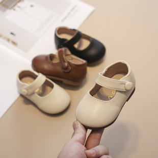 Baby Princess Shoes Children's Soft Sole Shoes Spring and Autumn New Velcro Girls Casual Trendy Shoes Infants' Leather Shoes
