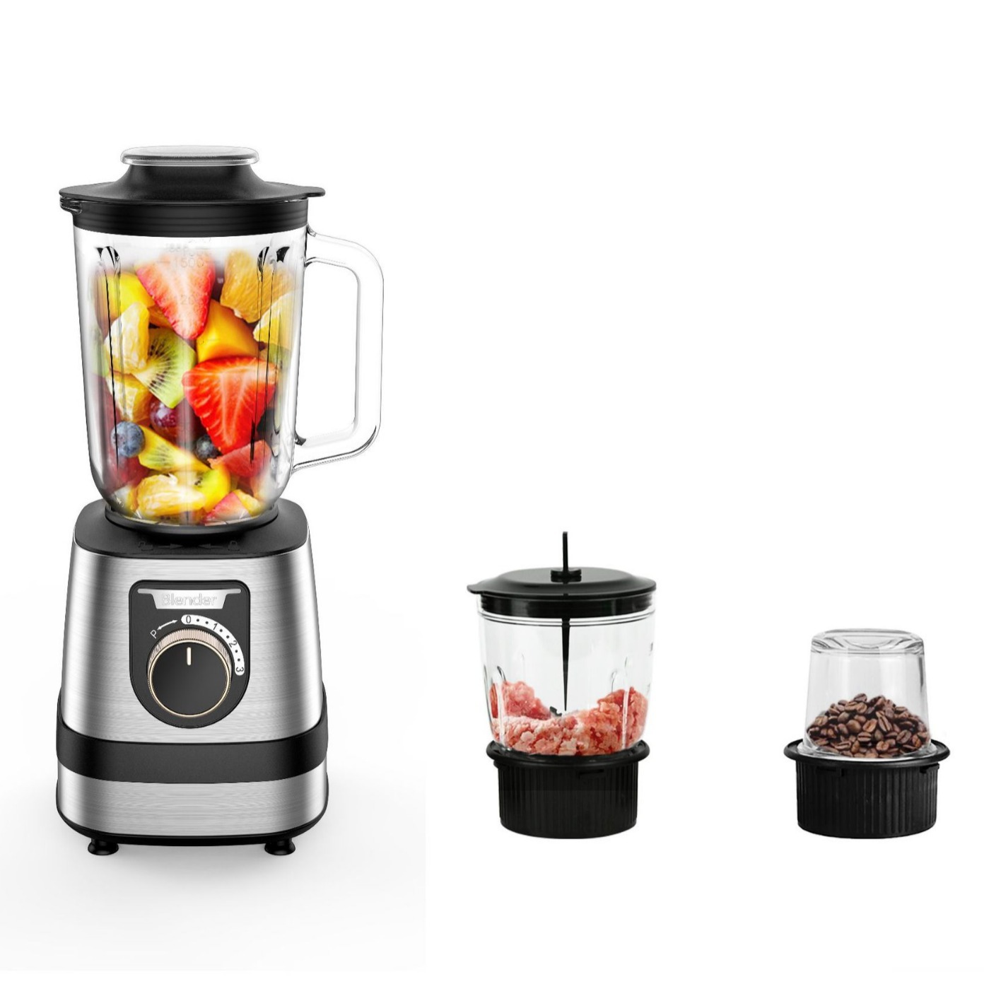 Mezcladora eléctrica multifuncional 3 - en - 1, exprimidora de jugo al por mayor, máquina de cocina multifuncional doméstica, máquina de alimentos suplementarios para bebés.